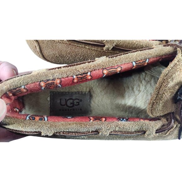 Ugg Kids Size 6 Ryder Jungle Suede Moccasin Slipper Shoes-Lined With Tigers - Picture 11 of 11
